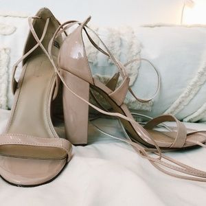 Block Heel Wrap Strap Heels